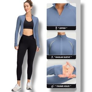 NWT colorskin Zip Up Lightweight Cropped Define Athletic Jacket runs small